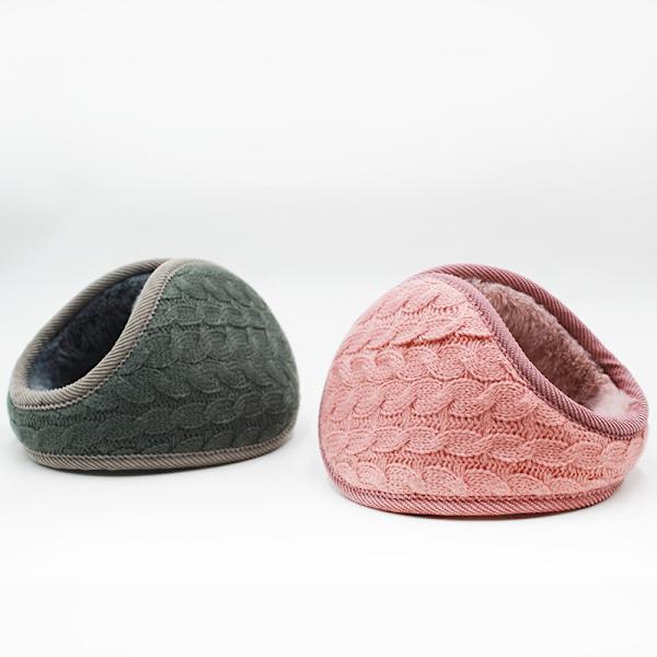 Unisex Varm Stickade Öronmuffar Dam Cashmere Vinter Ren Färg Utomhus