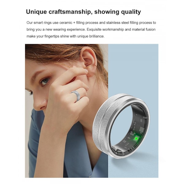 Multifunksjonell smart ring vanntett blod oksygen hjertefrekvens sove helseovervåking ring