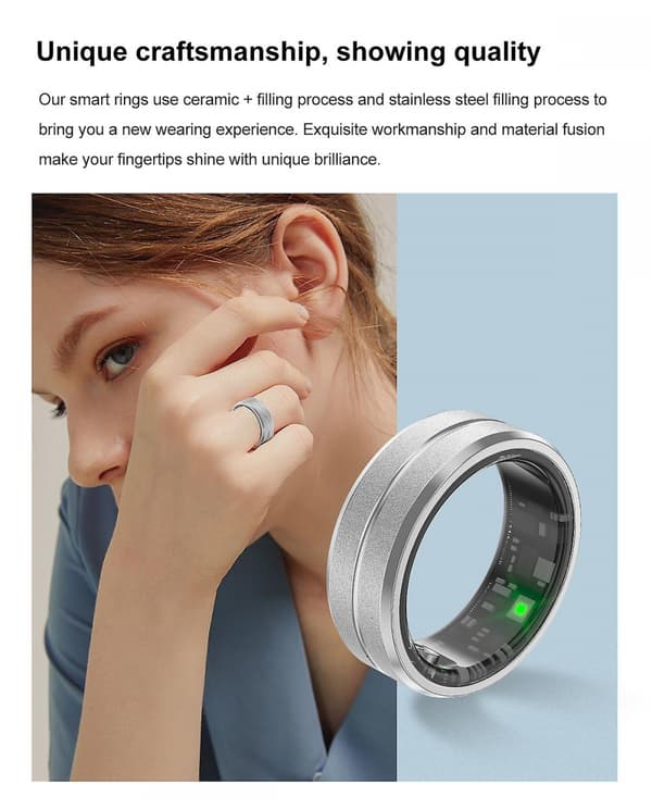 Multifunktionel smart ring vandtæt blodoxygen hjertefrekvens søvn sundhedsovervågningsring