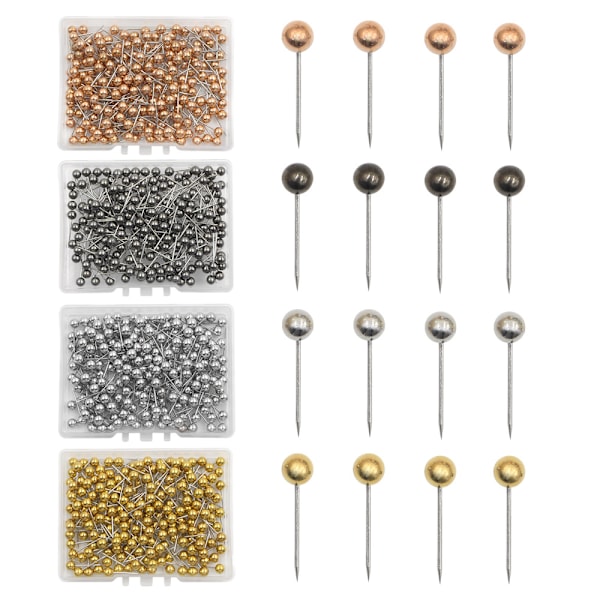 800 kpl Pääkartta Push Pins Kartta Thumbtack Pää Pin Tacks Push Pins Korkkilevyyn, Kankaan Merkinnän, Metalli Pyöreä Pää