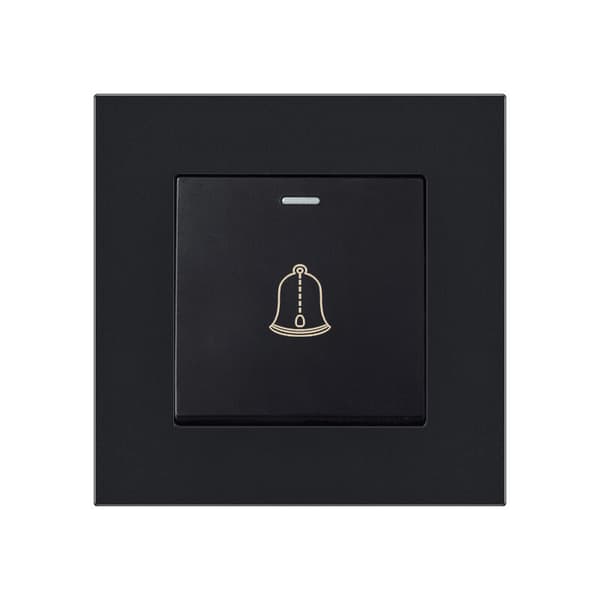 Utomhus dörrklocka knapp, 220-250V härdat glas panel dörrklocka switch tråd