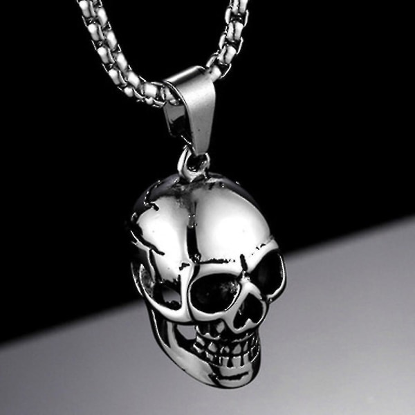 Gothic Skull Necklace Stainless Steel Punk Jewelry For Men Skeleton Pendant