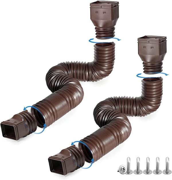 Fallrörförlängning, 2-pack flexibel infällbar hängränna Fallrörförlängning
