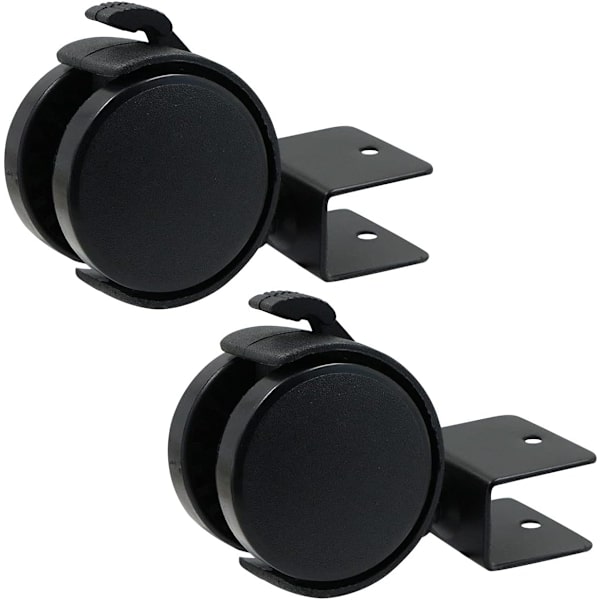 U-formade svängbara hjul - Gummisvängbara hjul - 50 mm svängbara hjul med broms, kraftiga hjul för möbler, spjälsäng, 4-pack