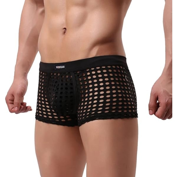 Seksikäs alusvaatteet miehille Hengittävä Mesh Boxer Briefs Trunks 3kpl xl