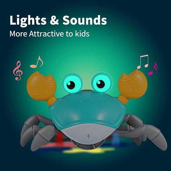 Sensing Crawling Crab, Tummy Time Baby Toys, Interactive Walking Dancing To