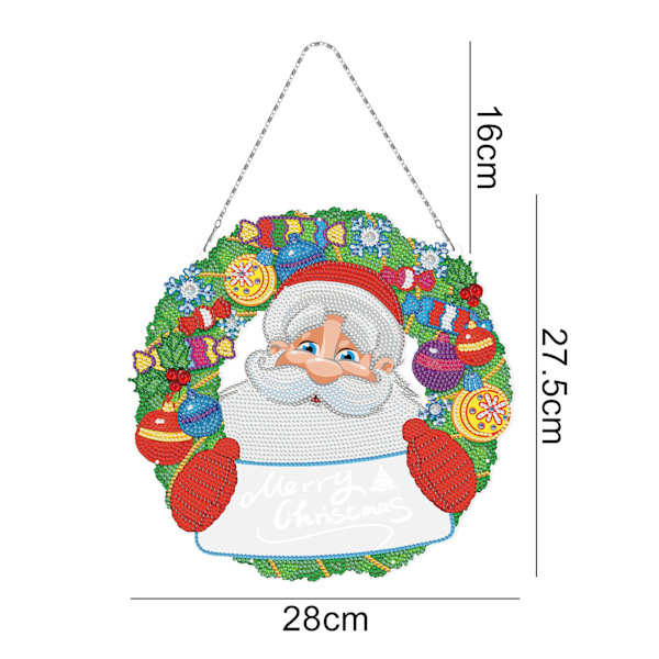 DIY Juldiamantmålning Hängande Kit för Vuxna, Akryldiamantmålning Hängsmycke Ornamentbräda Kit (Jul)
