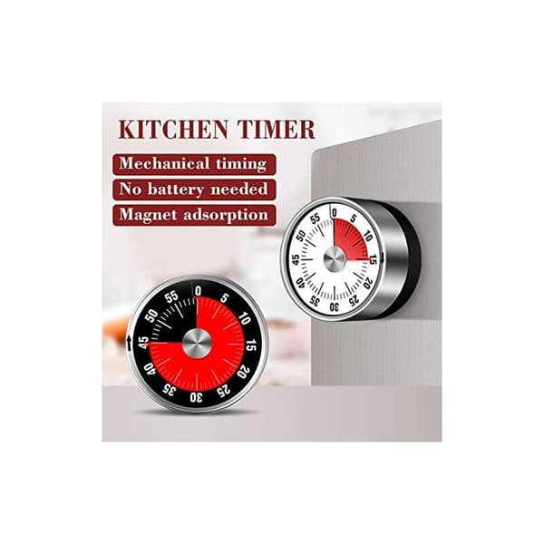 Visuel analog timer, 55 minutter, køkkentimer, nedtællingstimer til børn og