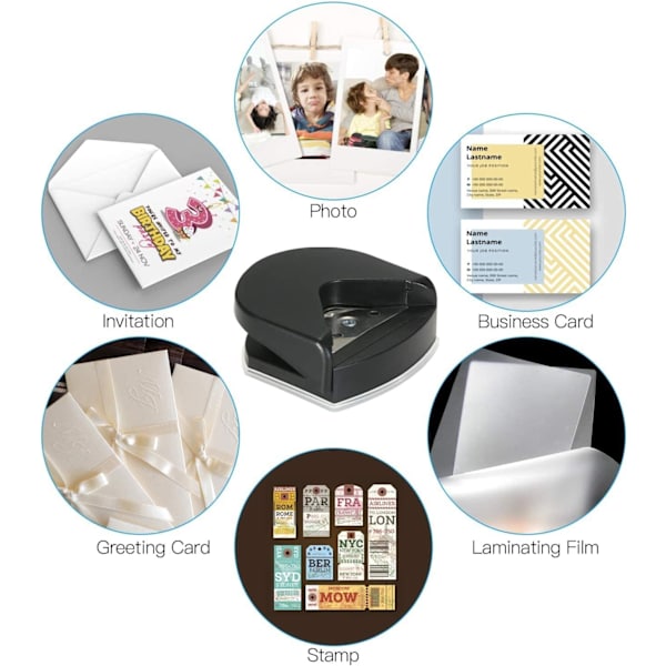 Runda hörnstans, Blå hörnfräsverktyg, Mini Bärbar Stans för Korttillverkning, Foton, DIY-projekt, Postkort, Scrapbooking, Svart