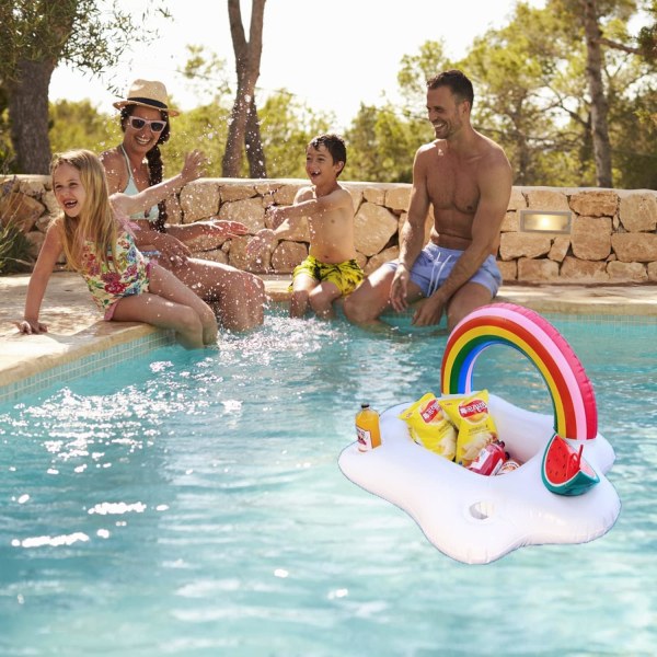 Uppblåsbara underlägg, pool flytande kopphållare, uppblåsbar strandpool boj, uppblåsbar kopphållare, flytande poolbar, uppblåsbar poolpartybricka