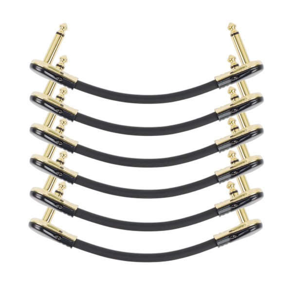 Donner 6 tommer guitar patch kabel guitar effekt pedal kabler guld 6 pakke PVC