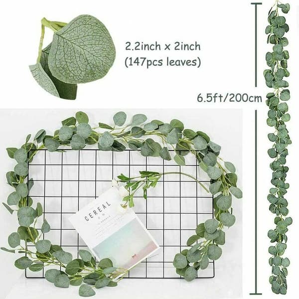 2 meter hengende frostede eukalyptusblader 1 simulering plante eukalyptusblader