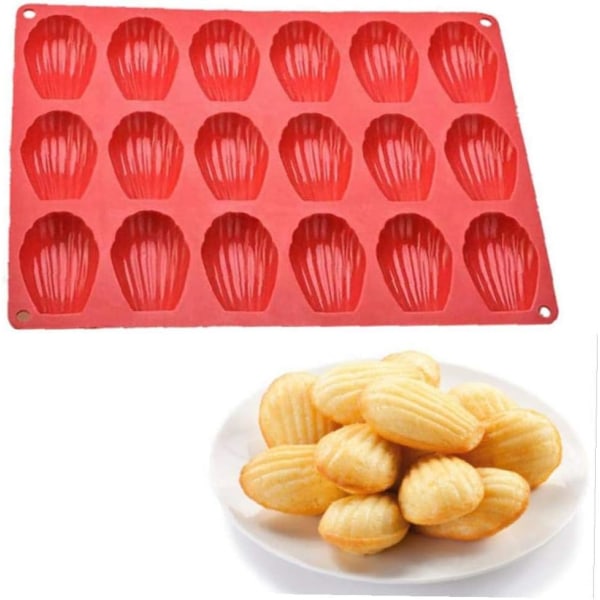 18 Cavity Shell Madeleine Molds, Shell Cookies Tårtverktyg för Choc