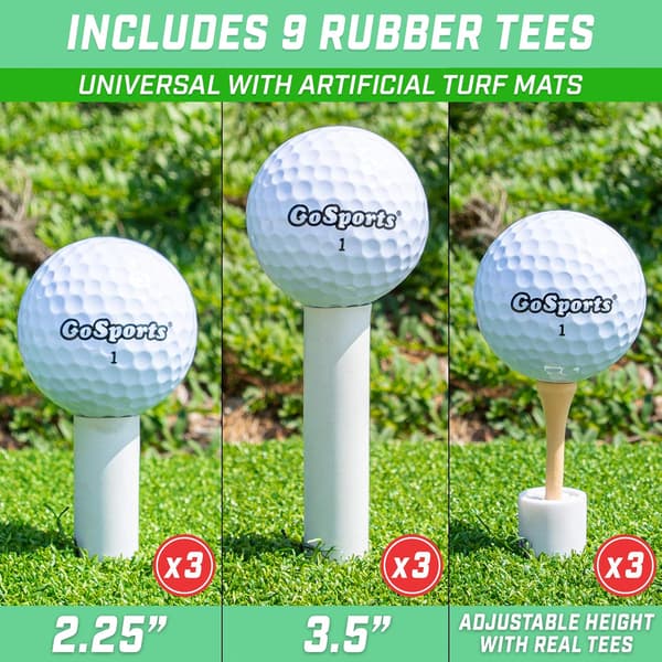 Gummigolftee 9-pack - 3X av 1,5", 2,25" och 3,5" tees - Universal med
