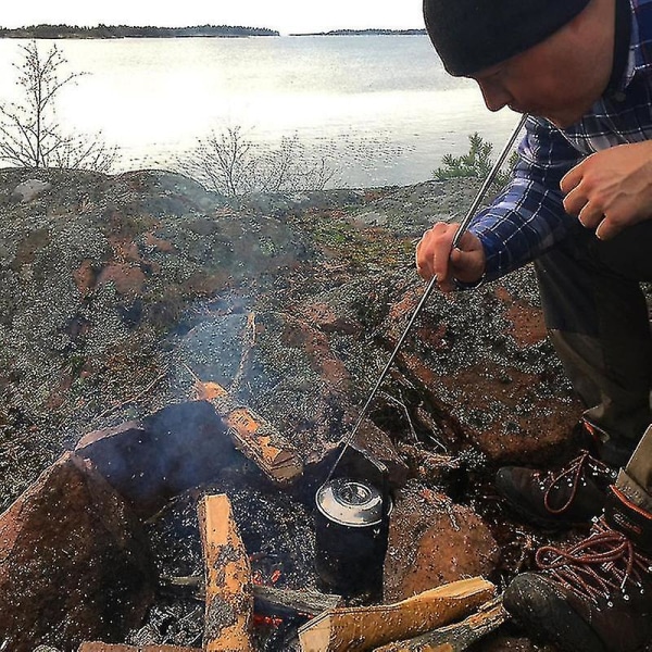 Hopfällbart lägereldsverktyg i rostfritt stål, blåsrör, fickbälg, hopfällbart rör för picknick, camping, vandring, utomhus, bygger eldstäder