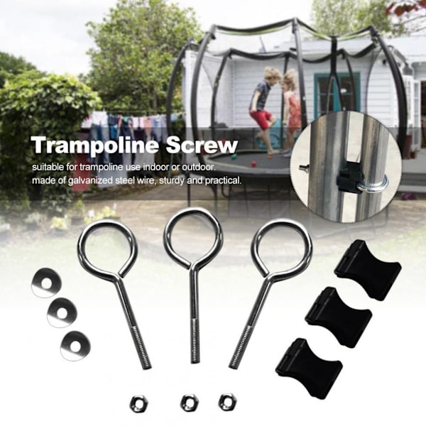 Trampolinbultar, Trampolintillbehörsskruvar, Ersättningsbultar för Trampolin, Trampolin Stabilitetsverktyg, för De Flesta Utomhustrampoliner