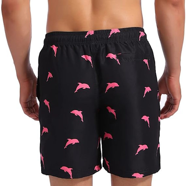 Herrbadbyxor Snabbtorkande badshorts med meshfoder Roliga strandshorts
