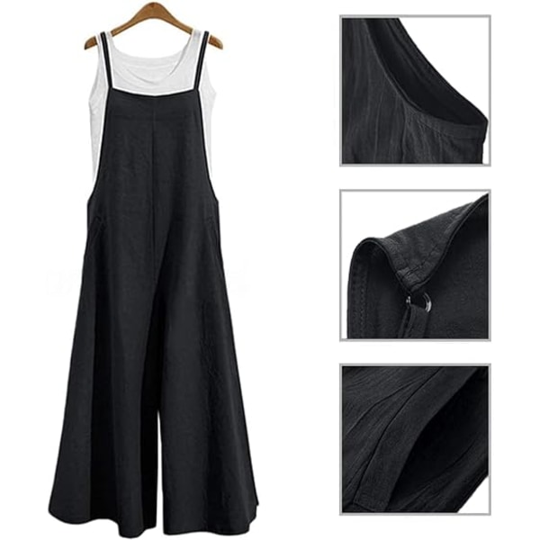 Dam Casual Loose Long Bib Pants Wide Leg Jumpsuit Loose Cotton Jumpsuit