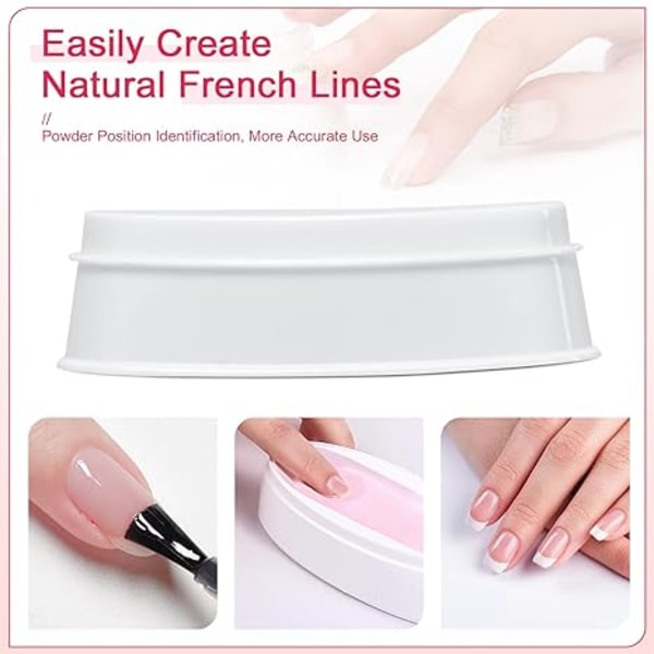 Nail Dip Container Dyppepulverbakke Fransk Nail Smile Line Molding Manic