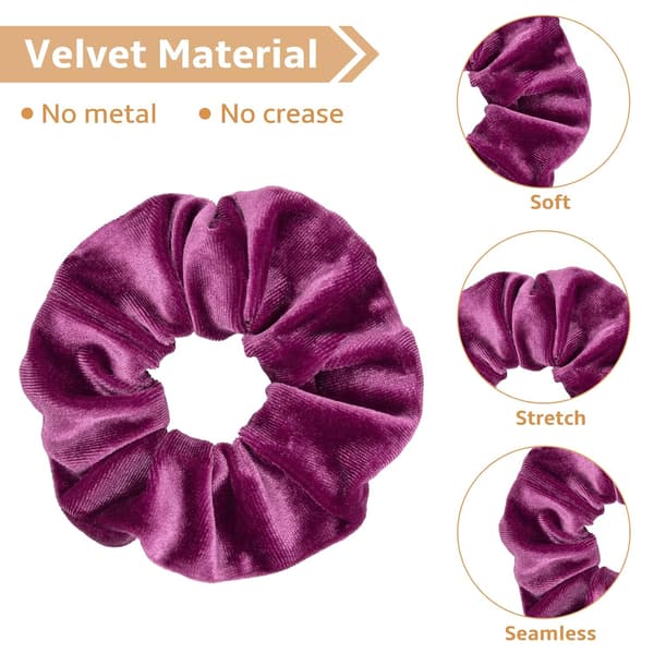 12 st stora hår scrunchies sammet elastiska hårband scrunchy, stora hår S