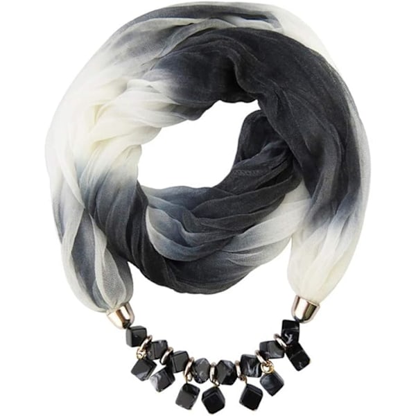 Sjal för kvinnor - Halsband - Chiffonsjal - Elegant solskydd - Med halsband - Smycken för sommar och höst