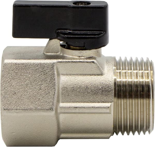 1/2\" IG x 1/2\" AG Mini Kulventil, Krom