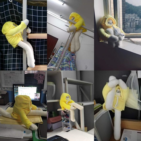Plysch Banana Man Toy stoppad docka med magnet Funny Man Doll Dekompression