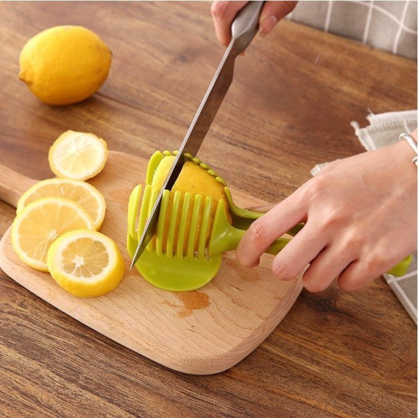 Handhållen tomatskärare brödklämma frukt grönsaksskärare citron strimlare P