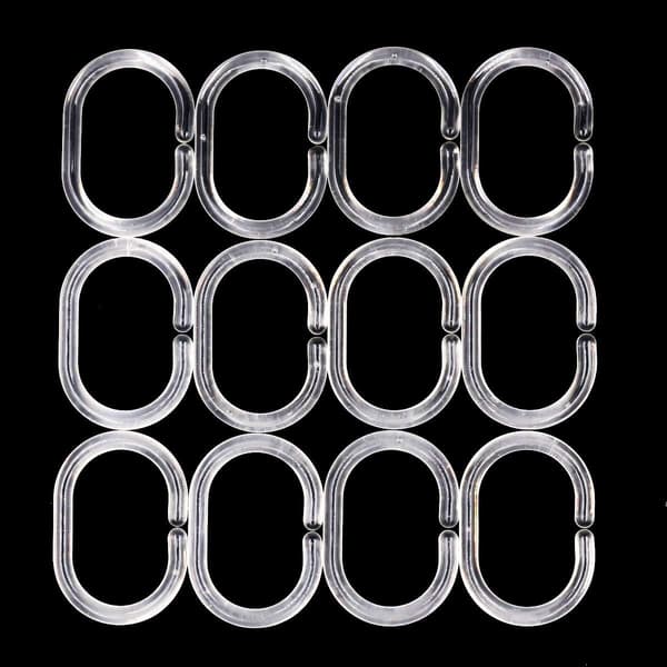 Toppfjäder Plast Duschdraperiringar 24-pack Transparent