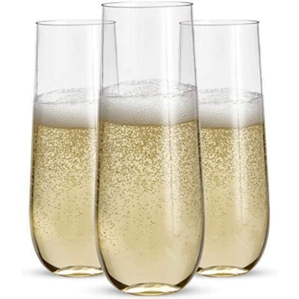 Handtagslösa champagneglas i plast - 9 oz champagneglas i plast | Cle