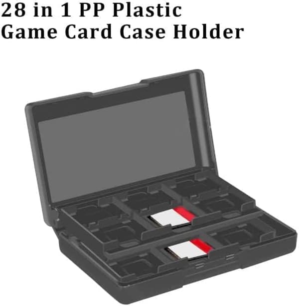 28 i 1 PP Plast Opbevaringsboks til 3DS DSL DSI LL Videospil Sort