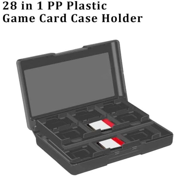 28 in 1 PP-muoviset säilytyslaatikko 3DS DSL DSI LL -videopeleille, musta