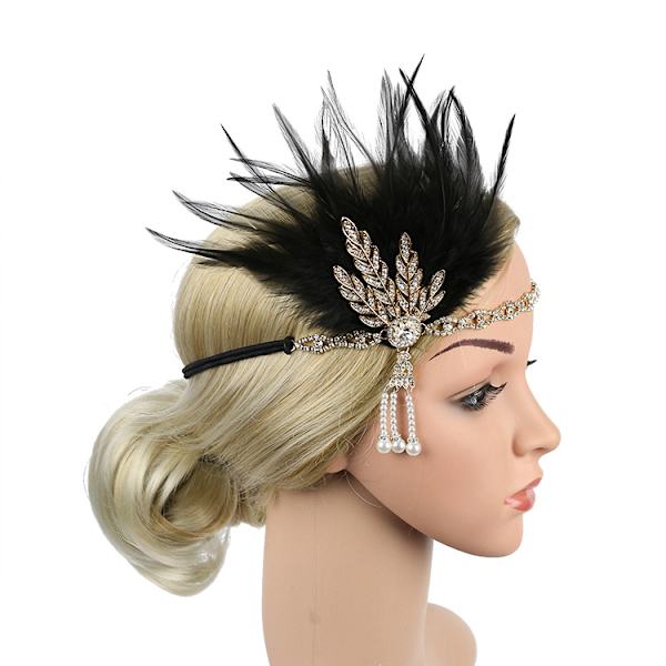 Vintage huvudbonad Vintage Faux Feather Headdress Prom Party Acces