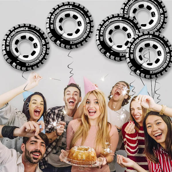 5 stk Dekkballer, Racerbilballonger, Racerbilballonger, Racerbilballong, Bursdagsdekkballong, Racerbildekorasjon for barnas temafest