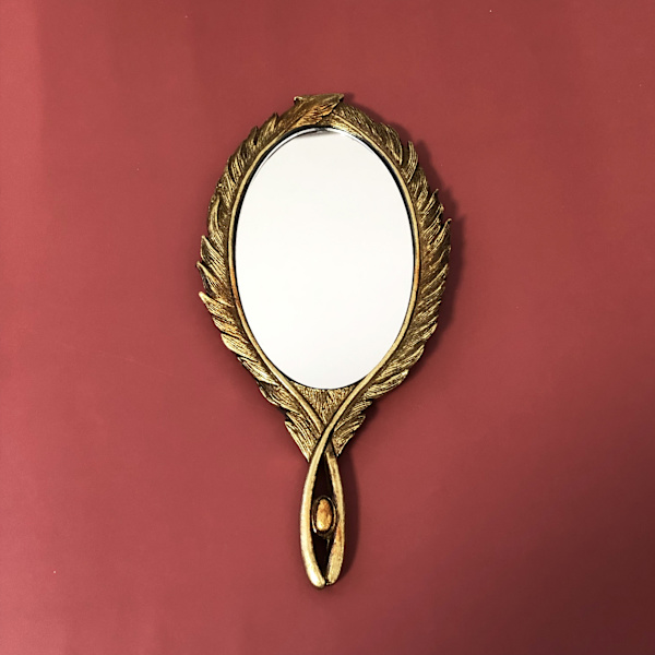 Vintage Hand Mirror Baroque Antique Decorative Handheld Mirror Portable Van