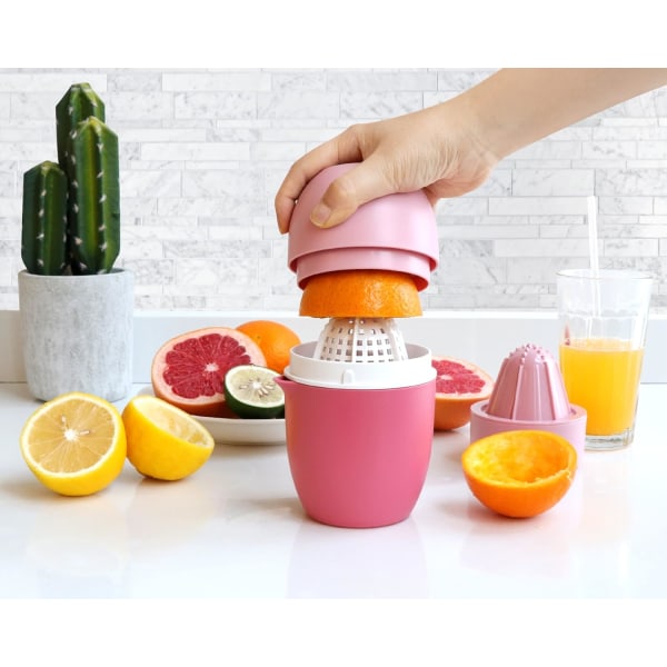 Håndpresser Sitruspresser Hånd Sitronpresser Appelsinpresser Unik Sitronpresser Manuell Presser for Forskjellige Frukter Sitruspresser (Rosa)