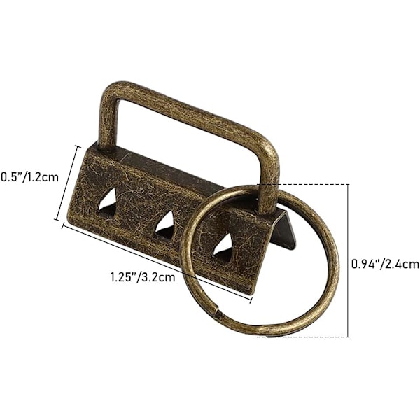 30 stk nøkkelringbeslag, 32 mm vevbåndspenne med nøkkelring, nøkkelringbeslag og håndleddsrem, for nøkkelstropper, glidelås, skulderveske, DIY-stropper (5 farger