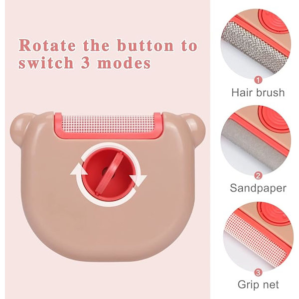 3 i 1 luddremover, miniluddremover för husdjur för att ta bort ludd/hundhår/katthår rosa (2-pack)