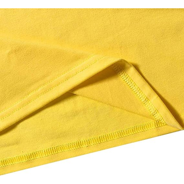 Gul T-skjorte, Dame T-skjorte Casual Bomull Kort Erme V-hals Grafisk T-skjorte Topper Tees, Gul, L