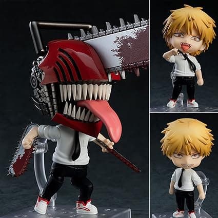 Chainsaw Man Figurine Denji Power Q Version Actionfigur Interchangeable Face Figurine 10cm