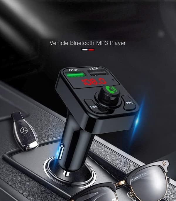 Bil FM-sender håndfri Bluetooth bilsett MP3-spiller 3.1A hurtiglading