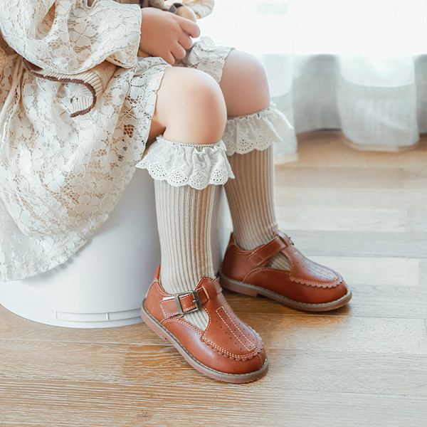 Lasten tyttöjen jalkalämmittimet Kettu polvipituinen sukat Puuvilla Suloiset sukat Lapsi Kevätvaatteet Pojalle Unisex Taapero Piirretty sukat Khaki M