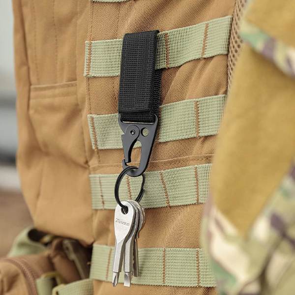 Nylon-karabiinihaka, 2 kpl vyön karabiini, taktinen liivi avaimenperä,