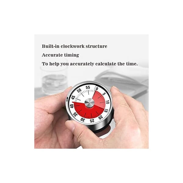Visuell analog timer, 55 minutter, kjøkkentimer, nedtellingstimer for barn og voksne (hvit)