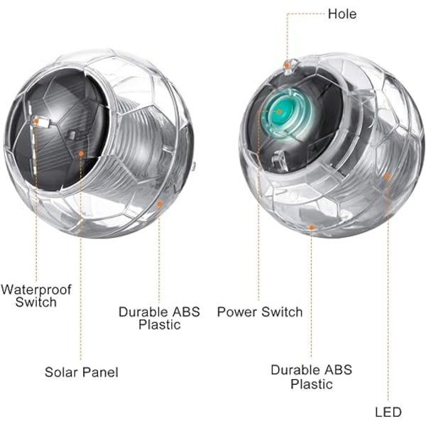 2 kpl kelluvia aurinkokennolamppuja LED-valaistus automaattinen värinvaihto Wate