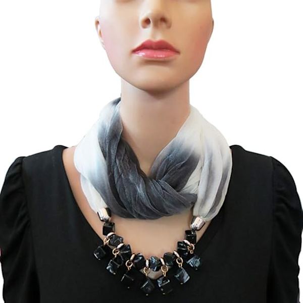 Sjal för kvinnor - Halsband - Chiffonsjal - Elegant solskydd - Med halsband - Smycken för sommar och höst