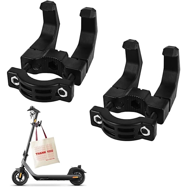 2-pack hopfällbara krokhållare med järnspänne, kompatibel med Xiao-mi M365 elscooter