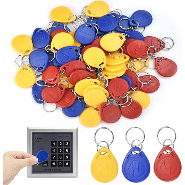 30 st Access Control Nyckelbricka RFID-Tagg 125kHz ID RFID-Tagg ABS Dörr RFID-Brickor Programmerbar Närhetskontrollkort för Access Control System (3 Färger