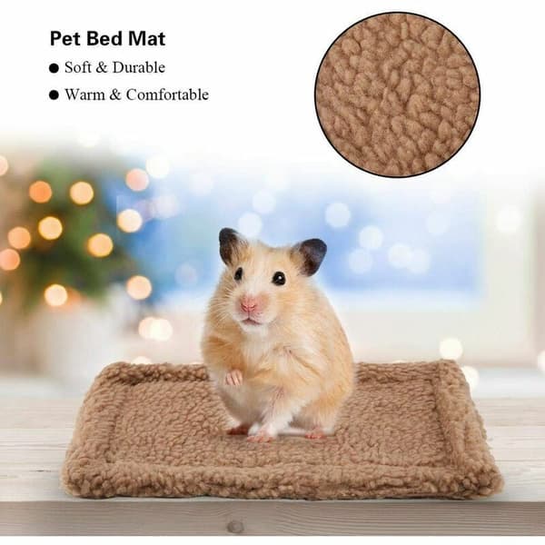 Liten marsvin hamster säng hus rektangulär plysch varm matta sovkudde