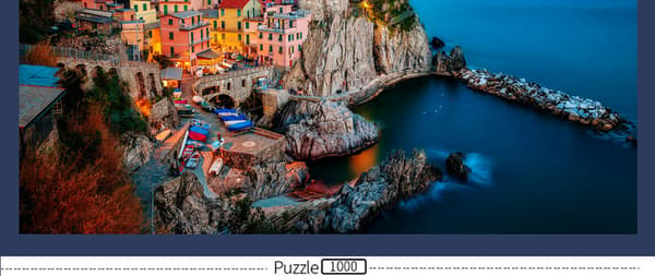 Cinque Terre om natten - 1000 brikkers puslespill